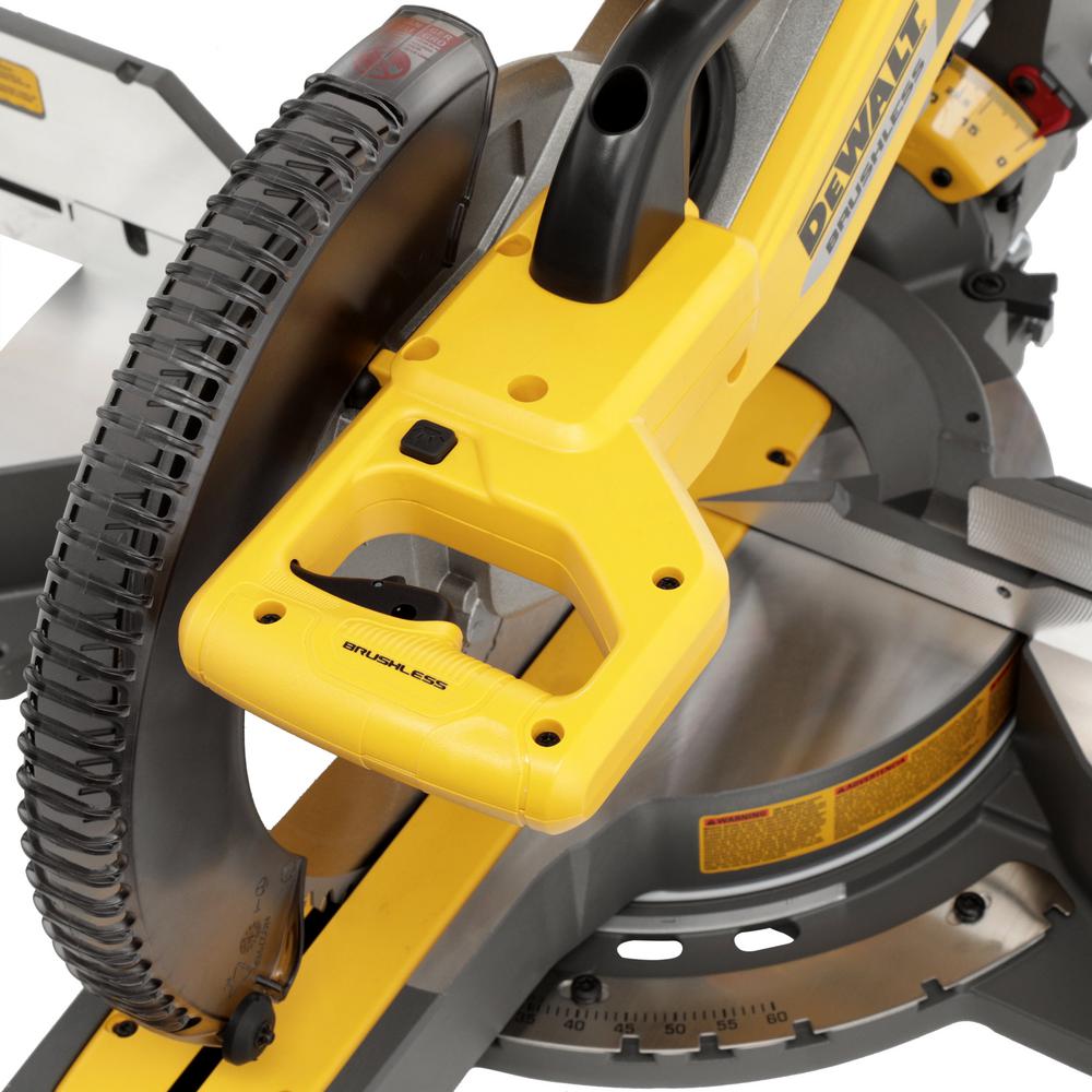FLEXVOLT 120-Volt MAX Lithium-Ion Cordless Brushless 12 in. Sliding Miter Saw w/ AC Adapter, (2) Batteries 2Ah & Charger - Super Arbor