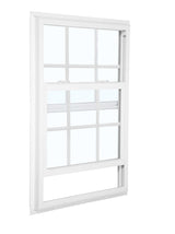 RELIABILT 105 Series New Construction 31-1/2-in x 59-1/2-in x 2-5/8-in Jamb White Vinyl Low-e Argon Single Hung Window with Grids Half Screen Included
