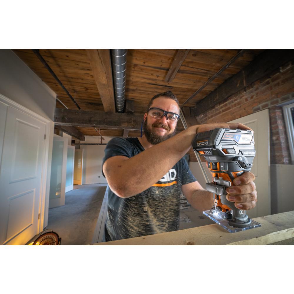 18-Volt OCTANE Cordless Brushless Compact Fixed Base Router with 1/4 in. Bit, Round and Square Bases, and Collet Wrench - Super Arbor