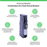 Square D QO 20-Amp 1-Pole Combination Arc Fault Circuit Breaker