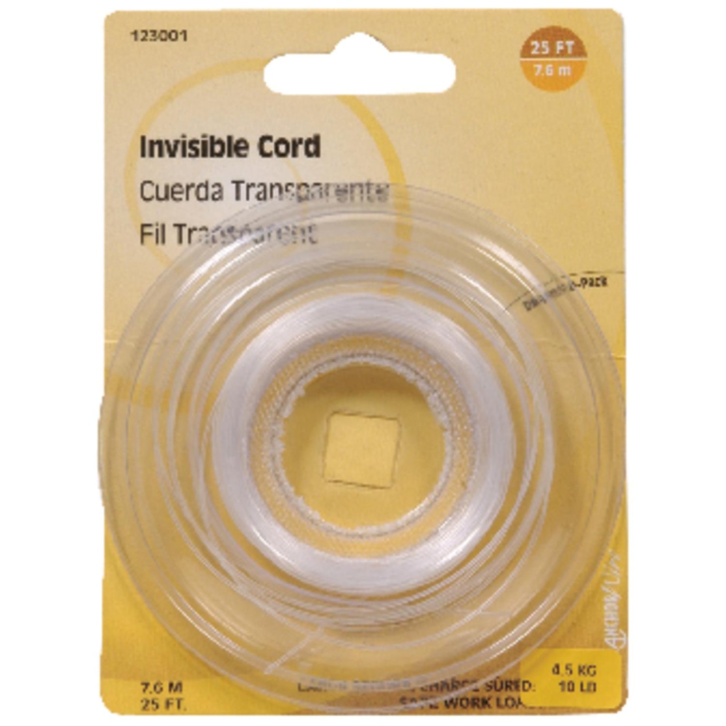 Hillman Plastic 18 Ga. Invisible Cord, 25 ft