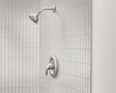 Moen Adler Spot Resist Brushed Nickel 1-Handle Shower Faucet with Valve