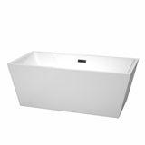 Sara 67 in. Acrylic Flatbottom Bathtub in White with Matte Black Trim
