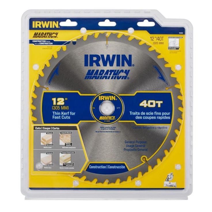 IRWIN Marathon 12-in 40-Tooth Carbide Miter/Table Saw Blade
