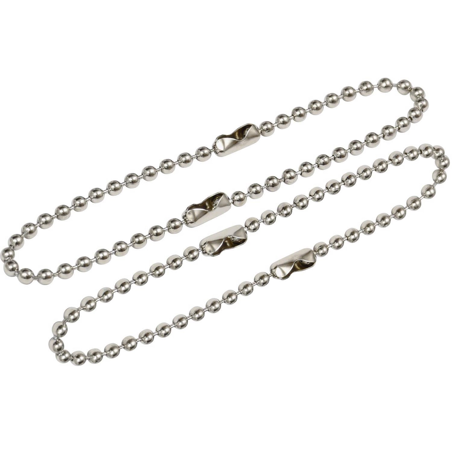 Hillman 6 in. Metal Silver Beaded Chain Key Ring, 2-Pack