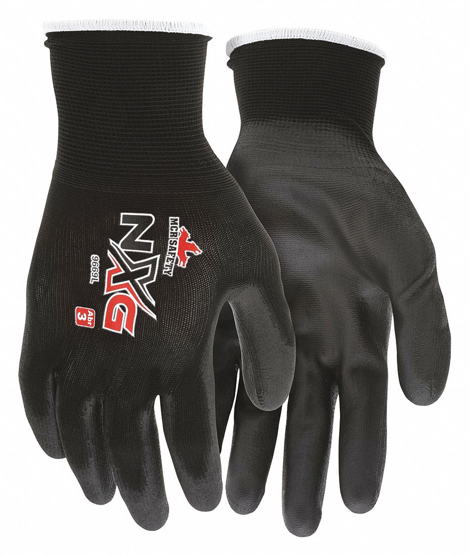 MCR SAFETY NXG 9669 Polyurethane Palm Dipped Gloves, XS