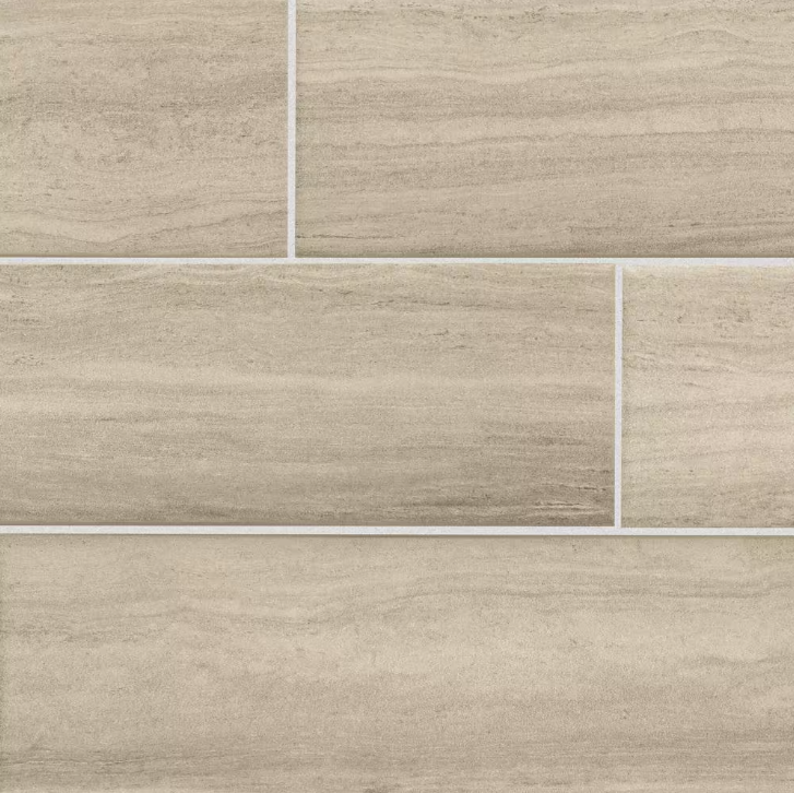 Rivendell Greige Travertine 4 in. x 16 in. Glazed Ceramic Wall Tile (13.2 sq.ft/case)