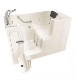 American Standard Gelcoat Premium 52 in. Left-Hand Walk-In Whirlpool and Air Bathtub in Linen