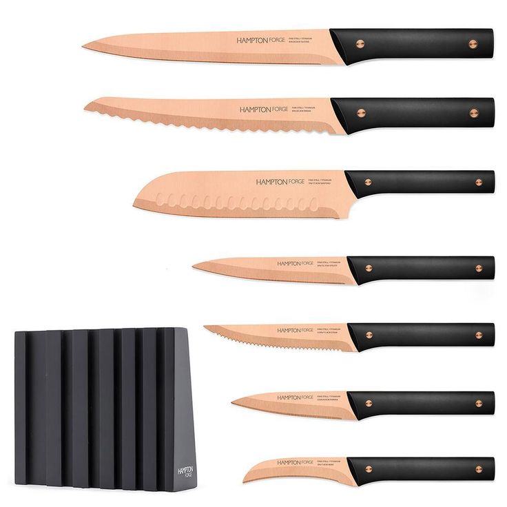 Knight 13-Piece Titanium Plated Cutlery Block Set