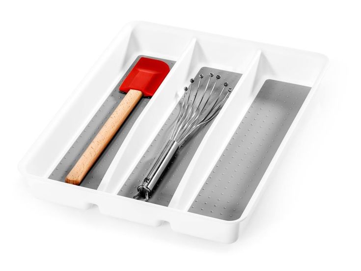 Style Selections 14.98-in x 12.09-in Plastic Cutlery Insert Drawer Organizer