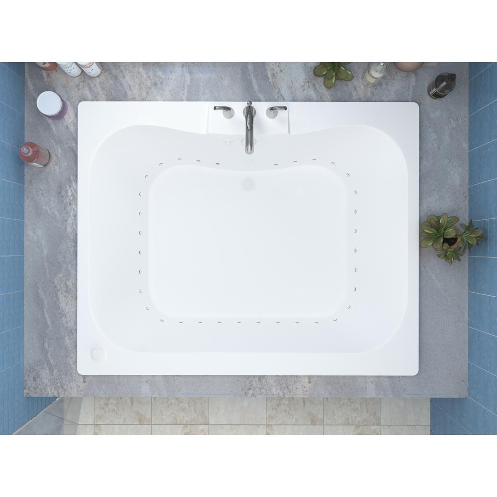 Rhode 5 ft. Rectangular Drop-in Air Bath Tub in White - Super Arbor