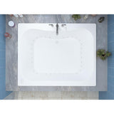 Rhode 5 ft. Rectangular Drop-in Air Bath Tub in White - Super Arbor