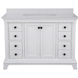 Strousse 37 in. W x 22 in. D Vanity in Distressed Blue Fog with Engineered Stone Top in Ice Diamond with White Sink - Super Arbor