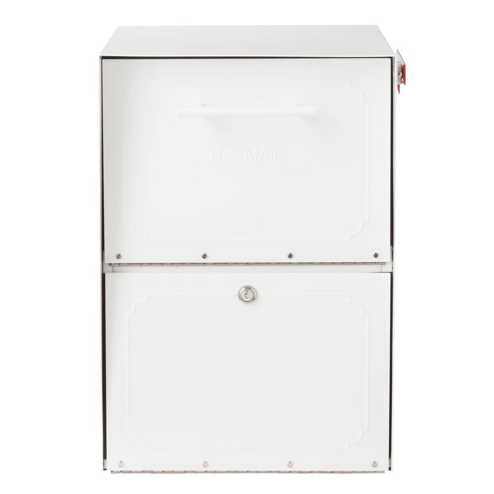 Oasis Post-Mount or Column-Mount Locking Mailbox in Black with Outgoing Mail Indicator - Super Arbor