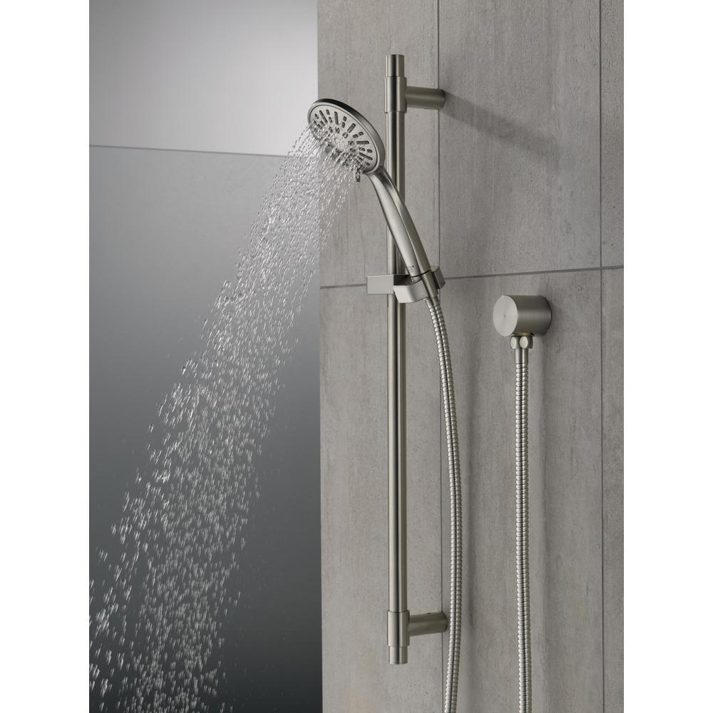 4-Spray 3.9 in. Single Wall Mount Handheld Shower Head in Stainless - Super Arbor