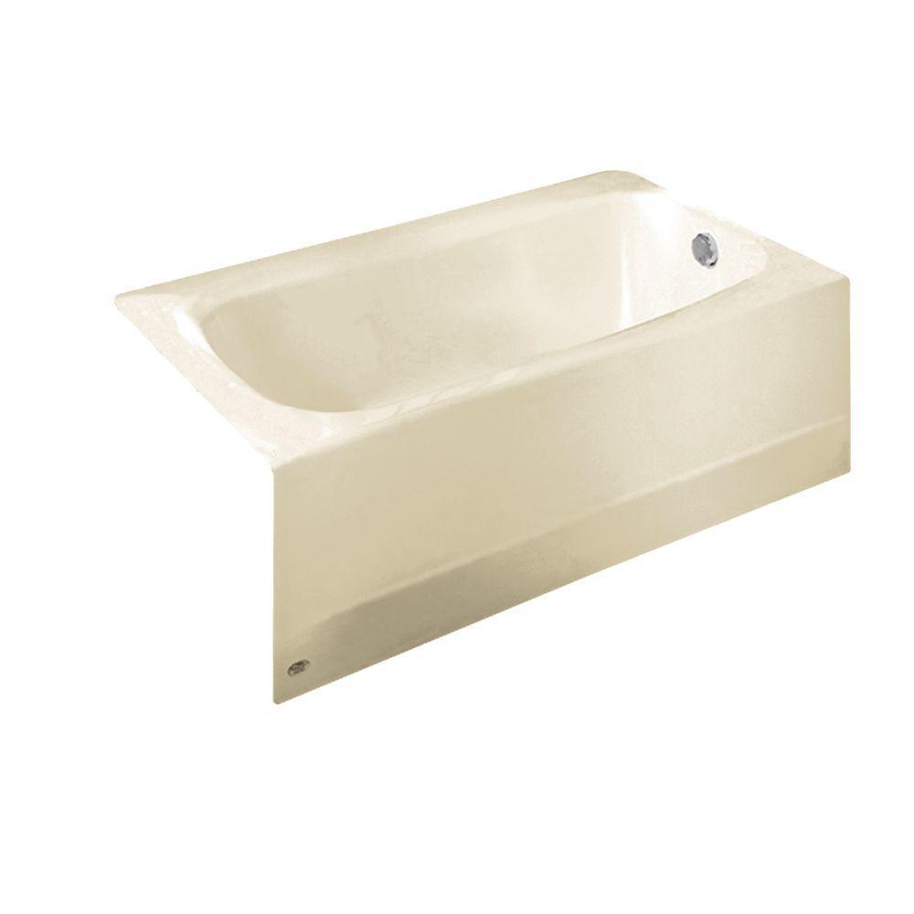 Cambridge 60 in. Left Drain Rectangular Apron Front Bathtub in White - Super Arbor