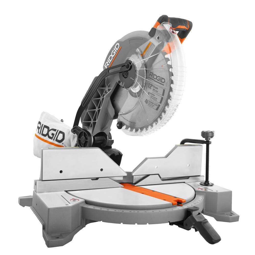 15 Amp Corded 12 in. Dual Bevel Miter Saw with LED with Universal Mobile Miter Saw Stand with Mounting Braces - Super Arbor