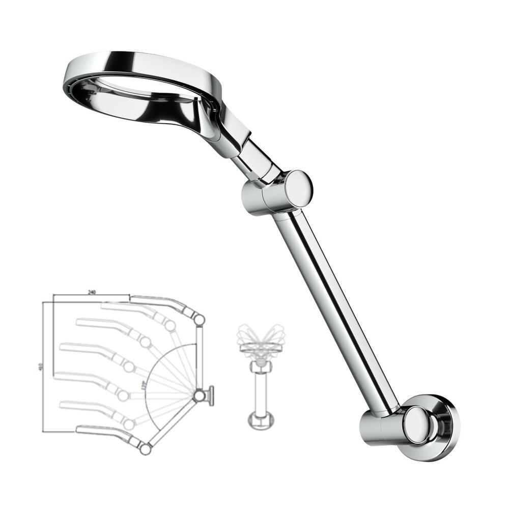 1-Spray 6 in. Single Wall Mount Fixed Shower Head in Chrome - Super Arbor