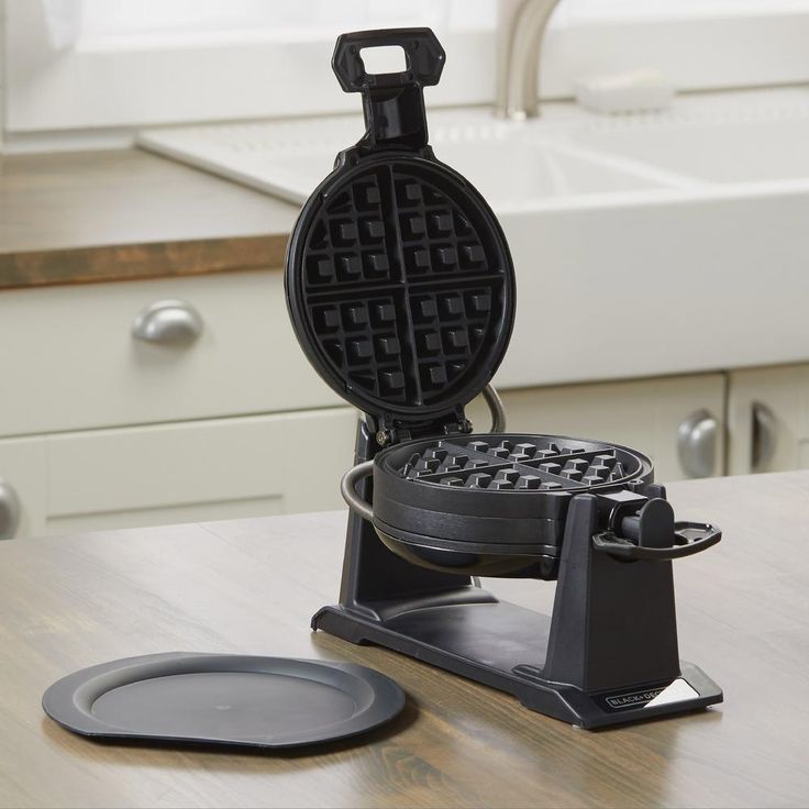 2-Waffle Black Flip Belgian Waffle Maker