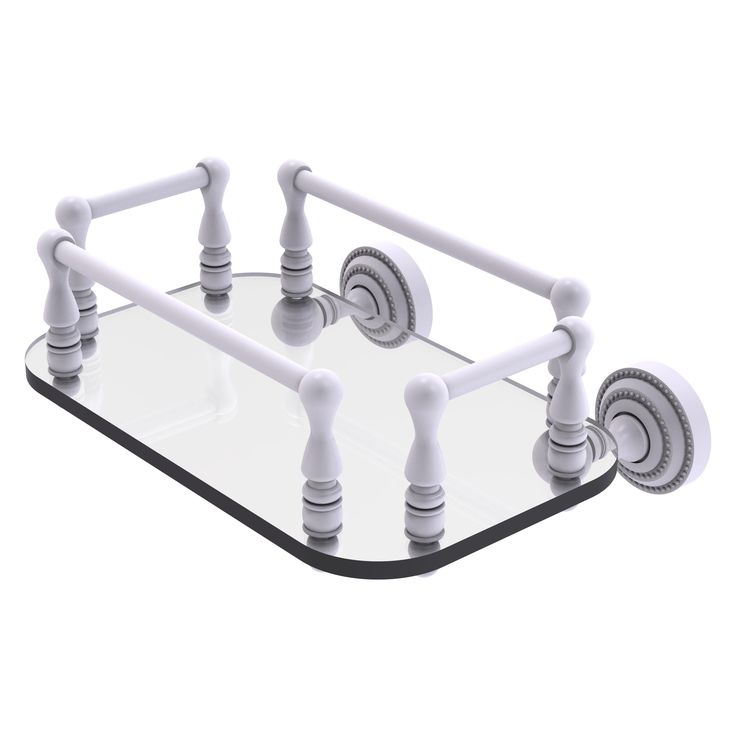 Allied Brass Dottingham Collection Wall Mounted Glass Guest Towel Tray in Matte Black