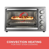1500 W 9-Slice Silver Toaster Oven with Temperature Control and Built-In Timer
