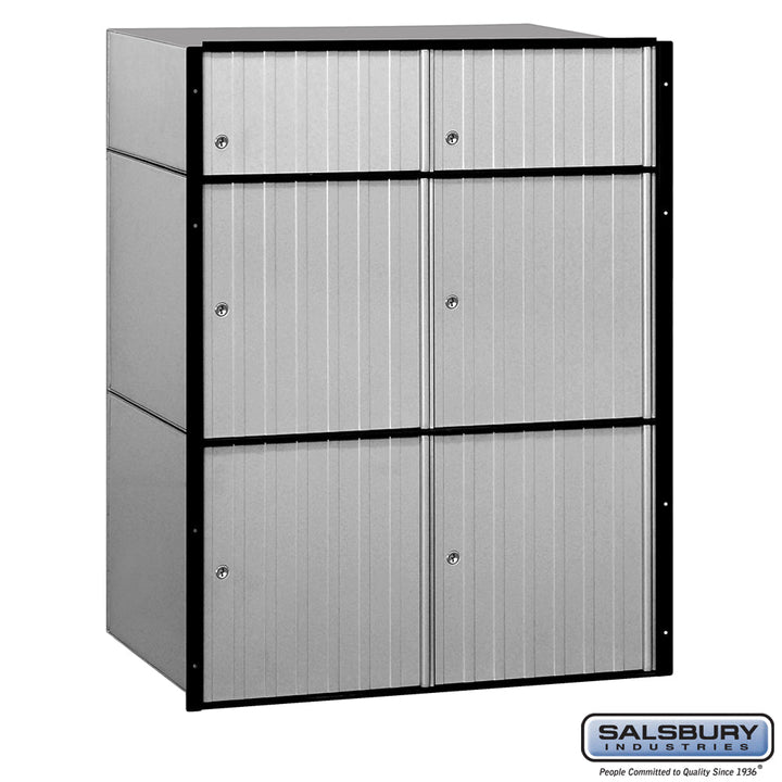 6-Door Aluminum Mailbox System for Private Access