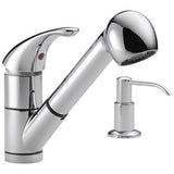 Peerless Chrome 1-Handle Deck-Mount Pull-Out Handle Kitchen Faucet (Deck Plate Included)