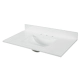 43 in. W x 22 in. D x 0.75 in. H Quartz Vanity Top in Snow White with White Basin - Super Arbor