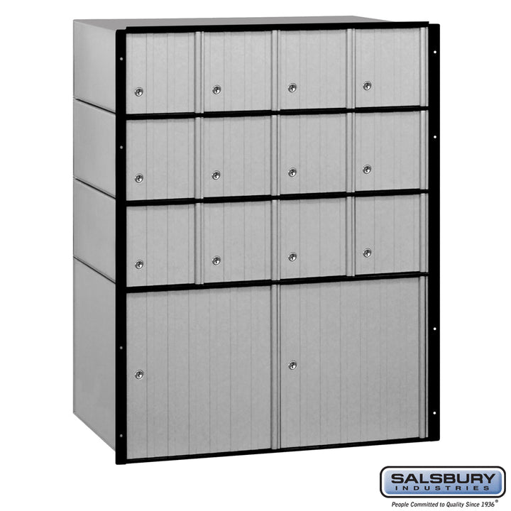 Aluminum Mailbox with 14 Doors - Rear Loading System