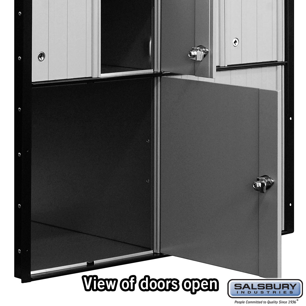 Aluminum Mailbox with 14 Doors - Rear Loading System