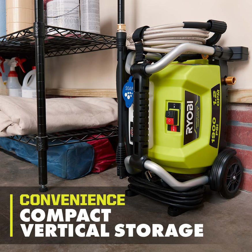 RYOBI 1900 PSI 1.2 GPM Cold Water Wheeled Electric Pressure Washer