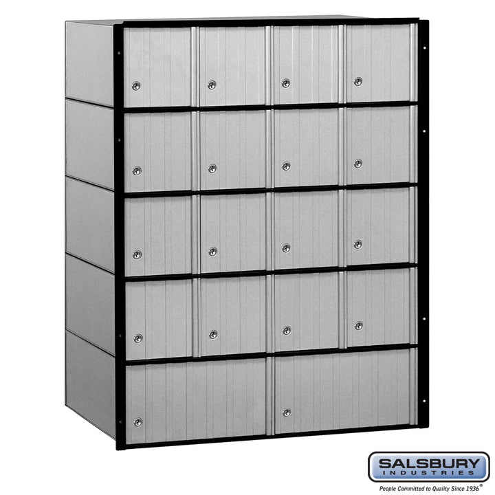 18-Door Aluminum Mailbox System - Rear Loading - Secure and Durable