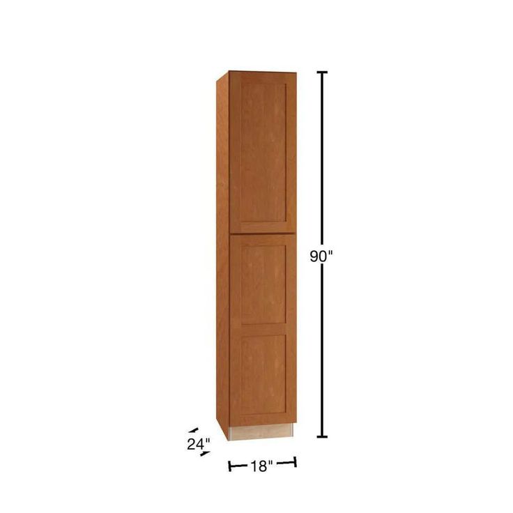 Home Decorators Collection Newport 18 in. W x 24 in. D x 90 in. H Assembled Plywood Pantry Kitchen Cabinet in Cinnamon with 4ROT Soft Close LH