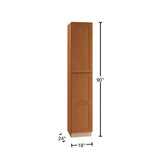 Home Decorators Collection Newport 18 in. W x 24 in. D x 90 in. H Assembled Plywood Pantry Kitchen Cabinet in Cinnamon with 4ROT Soft Close LH