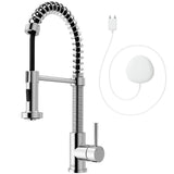 Edison Single-Handle Pull-Down Sprayer Kitchen Faucet with FloodSense Technology in Matte Black - Super Arbor