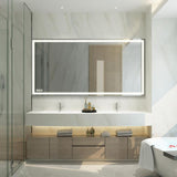 72 in. x 36 in. LED Lighted Single Frameless Bathroom Mirror