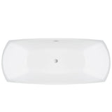 69 in. Acrylic Center Drain Rectangular Double Ended Flatbottom Freestanding Bathtub in White - Super Arbor