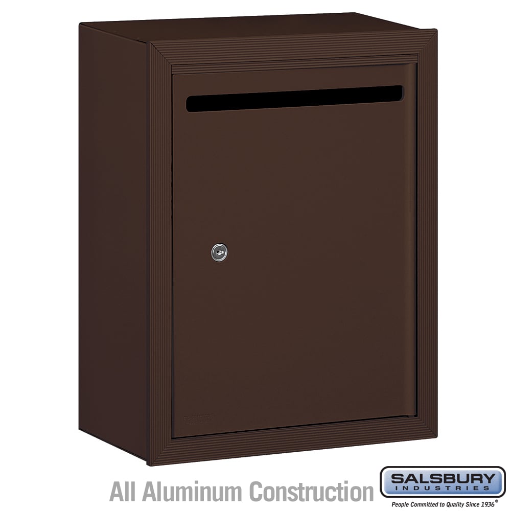 Bronze Surface Mounted Letter Box with Commercial Lock