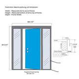 68.5 in. x 81.75 in. Internal Grilles Right-Hand Inswing 1/4-Lite Clear Painted Steel Prehung Front Door with Sidelites - Super Arbor