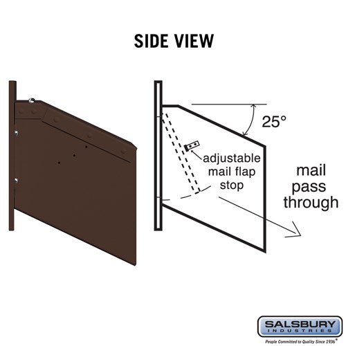 Bronze Recessed Mail Drop with Spring-Loaded Flap