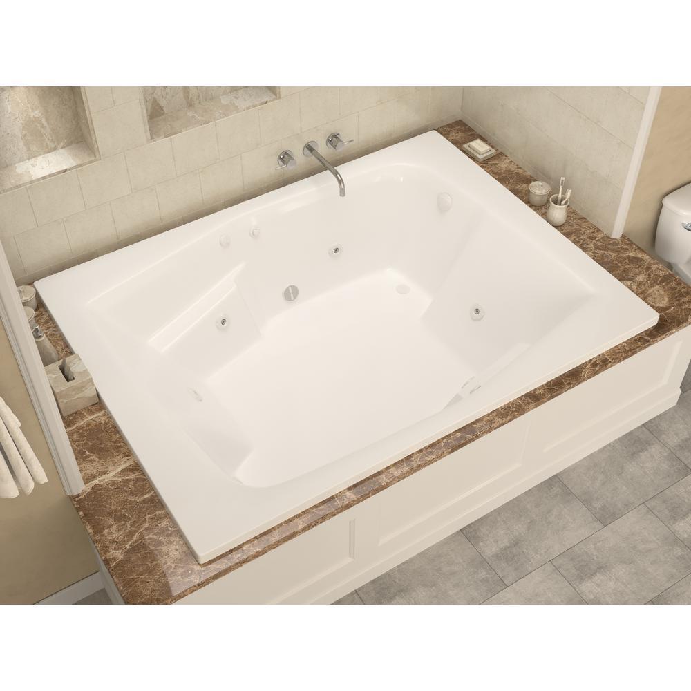 Amethyst 6 ft. Acrylic Rectangular Drop-in Whirlpool Bathtub in White - Super Arbor