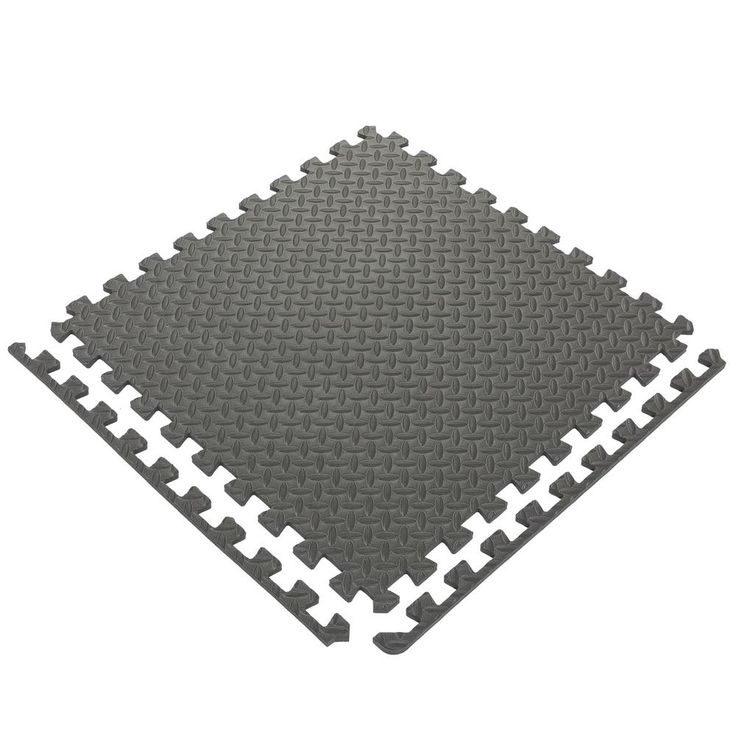 Ottomanson Multi-Purpose Black 24 in. x 24 in. EVA Foam Interlocking Anti-Fatigue Exercise Tile Mat (6-Pack)
