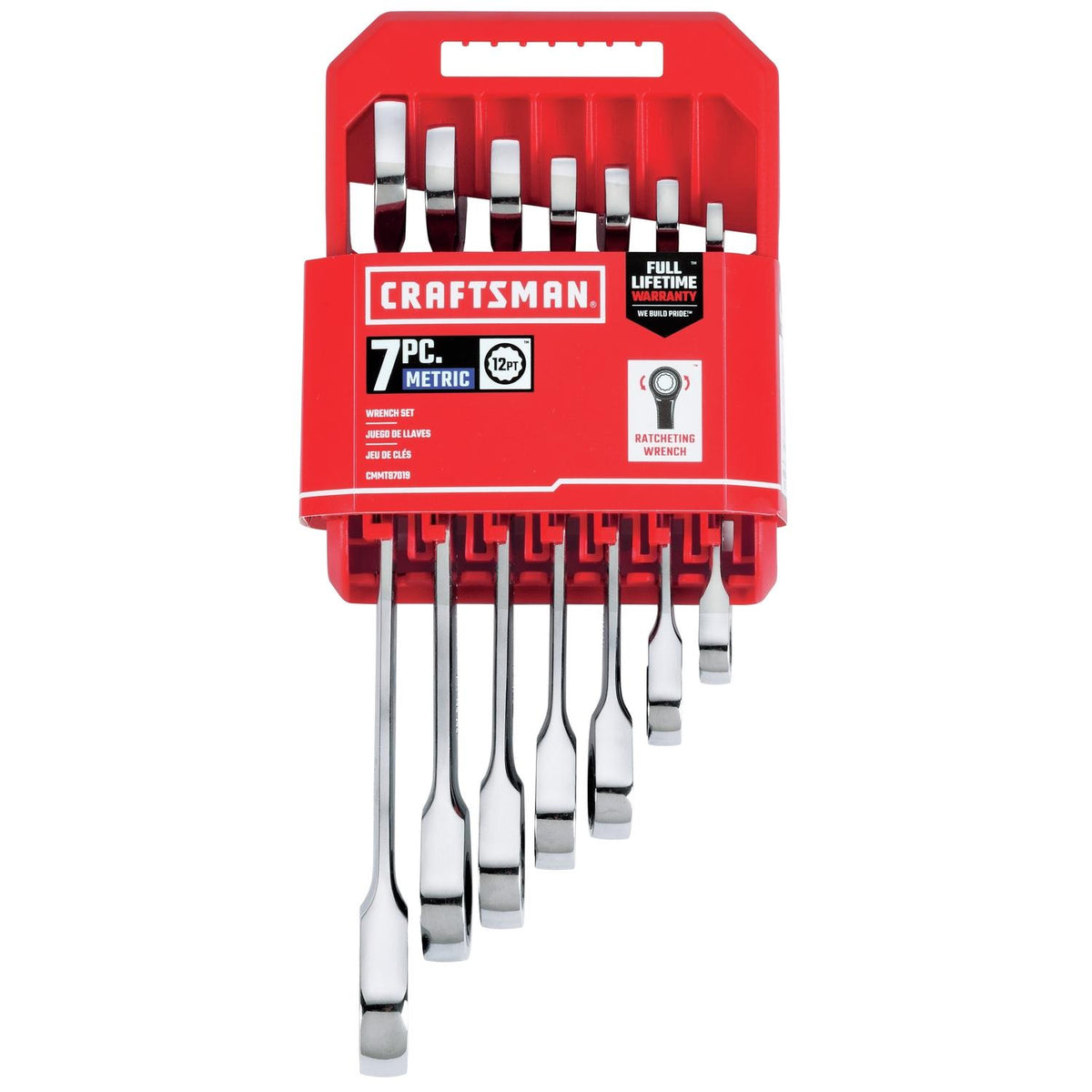 Craftsman 12 Point Metric Ratcheting Combination Wrench Set, 7 pc