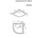 Glamour 34 in. x 76.40 in. Corner Drain Corner Shower Kit in Satin Nickel and White - Super Arbor