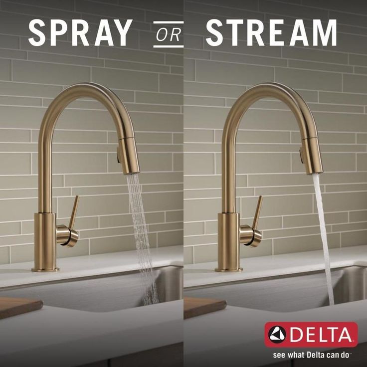 Delta Trinsic Champagne Bronze 1-Handle Deck-Mount Pull-Down Handle Kitchen Faucet
