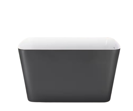 47 in. Acrylic Flatbottom Not Whirlpool Freestanding Japanese Soaking Bathtub with Pedestal Soking SPA Tub in Gray