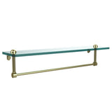 22 in. L  x 5 in. H  x 5 in. W Clear Glass Vanity Bathroom Shelf with Towel Bar in Antique Bronze - Super Arbor