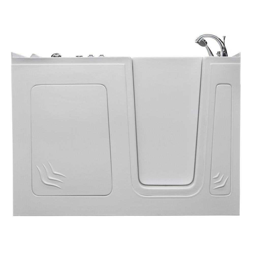 Nova Heated 4.5 ft. Walk-In Whirlpool Bathtub in Biscuit with Chrome Trim - Super Arbor