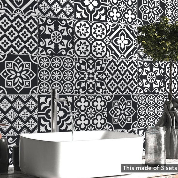 Goory 10 Pcs Moroccan Style Tile Sticker Backsplash Peel & Stick Kitchen Tile Decal, 8x8 Inches.