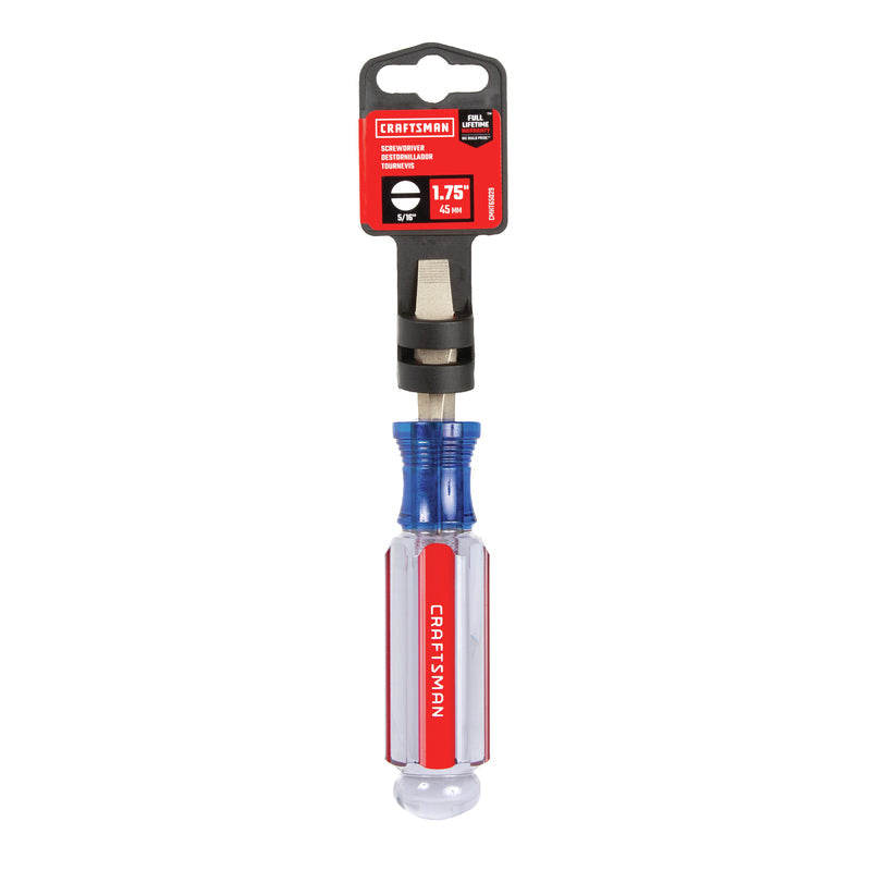 Craftsman Slotted Screwdriver, 5/16 in Tip x 1-3/4 in Shaft Length